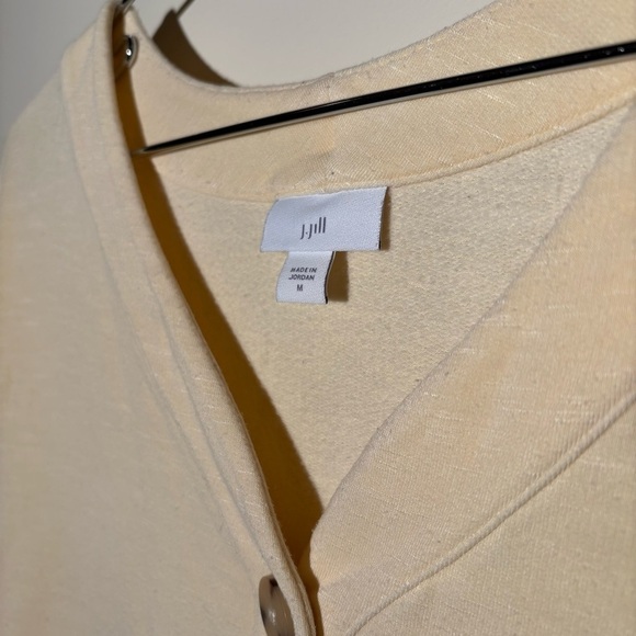 J. Jill Light Yellow Buttoned Sweatshirt Top - Picture 5 of 8